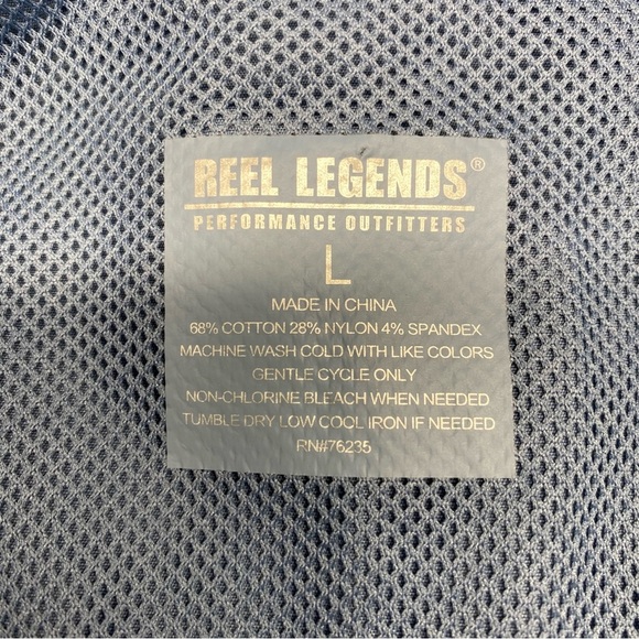 Reel Legends Vented Fishing Blue Long Sleeve Men’s Size Large. - Picture 7 of 7